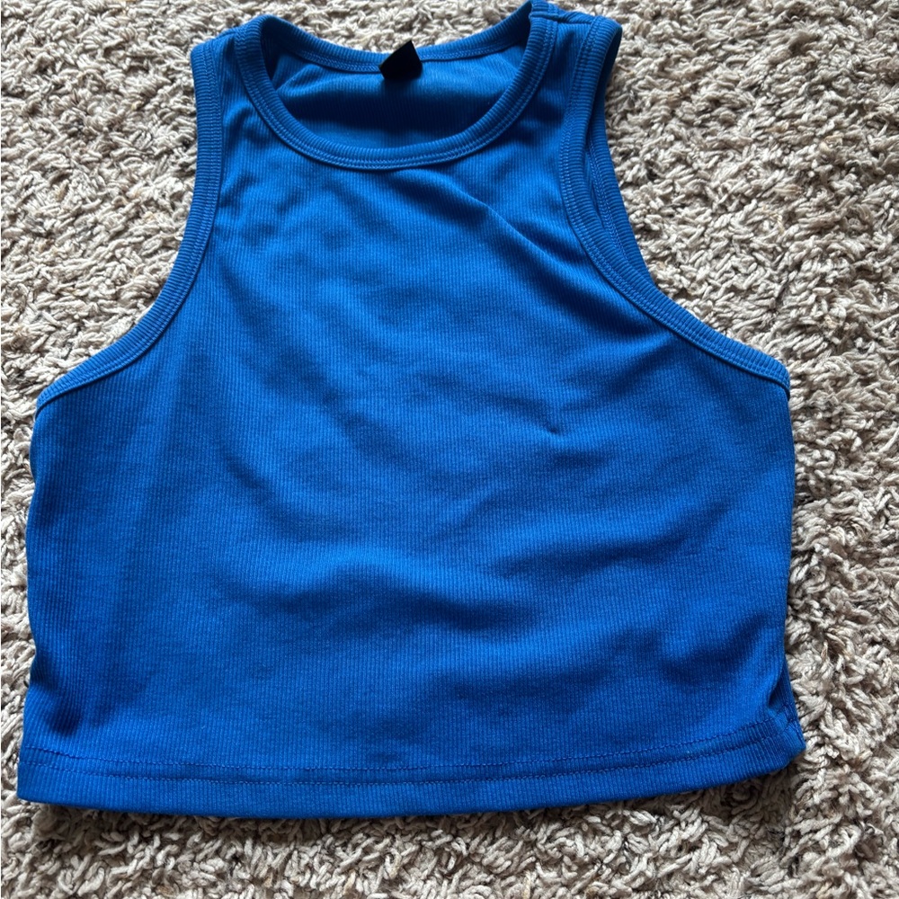 SHEIN Vibrant Blue Ribbed Top